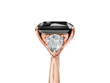 Rose gold Three-Stone Fancy Black Radiant Cut Brilliant Diamond Solitaire Ring with Tapered Band and Four-Prong Setting_8