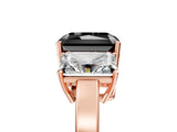 Rose gold Three-Stone Fancy Black Radiant Cut Cut Diamond Engagement Ring with Flat Band and Four-Prong Setting_17