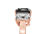 Rose gold Three-Stone Fancy Black Radiant Cut Cut Diamond Engagement Ring with Flat Band and Four-Prong Setting_5