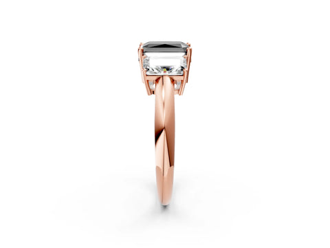 Rose gold Three-Stone Fancy Black Radiant Cut Cut Diamond Engagement Ring with Prong Setting on a White Gold Band_26