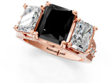 Rose gold Three-Stone Fancy Black Radiant Cut Cut Diamond Ring with Channel-Set Band and Four-Prong Setting_13