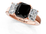 Rose gold Three-Stone Fancy Black Radiant Cut Cut Diamond Ring with Channel Set Band and Four-Prong Setting_25