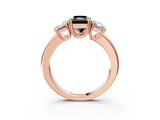 Rose gold Three-Stone Fancy Black Radiant Cut Cut Diamond Ring with Channel Set Band and Four-Prong Setting_27