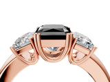 Rose gold Three-Stone Fancy Black Radiant Cut Cut Diamond Ring with Channel Set Band and Four-Prong Setting_28