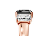 Rose gold Three-Stone Fancy Black Radiant Cut Cut Diamond Ring with Channel Set Band and Four-Prong Setting_29