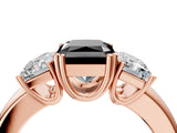 Rose gold Three-Stone Fancy Black Radiant Cut Cut Diamond Ring with Channel Set Band and Four-Prong Setting_4