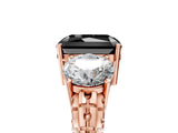 Rose gold Three-Stone Fancy Black Radiant Cut Cut Diamond Ring with Channel-Set Band and Prong Setting_5