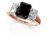 Rose gold Three-Stone Fancy Black Radiant Cut Cut Solitaire Ring with Classic Prong Setting_1
