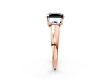 Rose gold Three-Stone Fancy Black Radiant Cut Cut Solitaire Ring with Classic Prong Setting_2