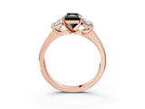 Rose gold Three-Stone Fancy Black Radiant Cut Cut Solitaire Ring with Classic Prong Setting_3