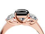 Rose gold Three-Stone Fancy Black Radiant Cut Cut Solitaire Ring with Classic Prong Setting_4