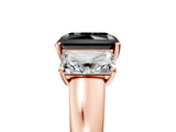 Rose gold Three-Stone Fancy Black Radiant Cut Cut Solitaire Ring with Classic Prong Setting_5