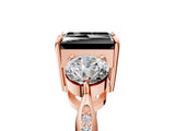 Rose gold Three-Stone Fancy Black Radiant Cut Diamond Channel Set Engagement Ring with Prong Setting_17