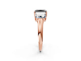 Rose gold Three-Stone Fancy Black Radiant Cut Diamond Engagement Ring with Prong Setting_5
