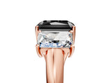 Rose gold Three-Stone Fancy Black Radiant Cut Diamond Engagement Ring with Prong Setting_8