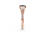 Rose gold Three-Stone Fancy Black Radiant Cut Diamond Pavé Band with Four-Prong Setting_2