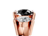 Rose gold Three Stone Fancy Black Round Cut Cut Channel Set Diamond Ring_5