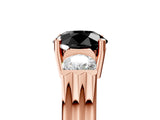 Rose gold Three-Stone Fancy Black Round Cut Cut Classic Band Prong Setting Ring_5