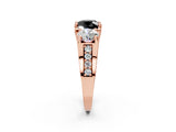 Rose gold Three-Stone Fancy Black Round Cut Cut Diamond Ring with Channel-Set Band and Four-Prong Setting_14