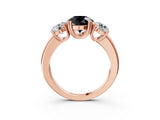 Rose gold Three-Stone Fancy Black Round Cut Cut Diamond Ring with Channel Set Band and Four-Prong Setting_27