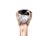Rose gold Three-Stone Fancy Black Round Cut Cut Diamond Ring with Channel Set Band and Four-Prong Setting_29