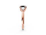 Rose gold Three-Stone Fancy Black Round Cut Cut Diamond Ring with Trillion Side Stones and Four-Prong Setting_5