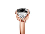 Rose gold Three-Stone Fancy Black Round Cut Cut Diamond Ring with Trillion Side Stones and Four-Prong Setting_8