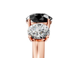 Rose gold Three-Stone Fancy Black Round Cut Cut Solitaire Ring with Classic Prong Setting_5