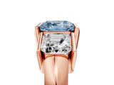 Rose gold Three Stone Fancy Blue Asscher Cut Cut Channel Set Diamond Ring_5