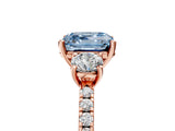 Rose gold Three-Stone Fancy Blue Asscher Cut Cut Diamond Pavé Band with Prong Setting_20