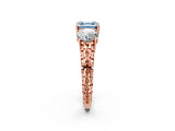 Rose gold Three-Stone Fancy Blue Asscher Cut Cut Diamond Ring with Channel-Set Band and Prong Setting_14