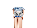 Rose gold Three-Stone Fancy Blue Asscher Cut Cut Diamond Ring with Prong Setting and Classic Band_5