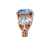 Rose gold Three-Stone Fancy Blue Asscher Cut Cut Milgrain Band Prong Setting Ring_29