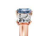 Rose gold Three-Stone Fancy Blue Asscher Cut Cut Solitaire Ring with Classic Prong Setting_5