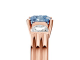 Rose gold Three-Stone Fancy Blue Cushion Cut Cut Classic Band Prong Setting Ring_5