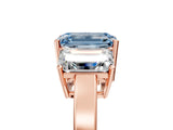 Rose gold Three-Stone Fancy Blue Emerald Cut Cut Diamond Engagement Ring with Flat Band and Four-Prong Setting_17