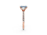 Rose gold Three-Stone Fancy Blue Emerald Cut Cut Diamond Pavé Band with Prong Setting_17