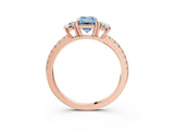 Rose gold Three-Stone Fancy Blue Emerald Cut Cut Diamond Pavé Band with Prong Setting_18