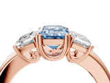 Rose gold Three-Stone Fancy Blue Emerald Cut Cut Diamond Ring with Channel Set Band and Four-Prong Setting_28