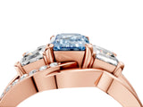 Rose gold Three-Stone Fancy Blue Emerald Cut Cut Diamond Split Shank Prong Set Ring_16