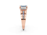 Rose gold Three-Stone Fancy Blue Emerald  Cut Diamond Ring with Channel-Set Band and Four-Prong Setting_53