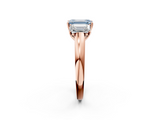 Rose gold Three-Stone Fancy Blue Emerald  Cut Diamond Ring with Channel-Set Band and Four-Prong Setting_84