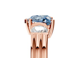 Rose gold Three-Stone Fancy Blue Heart Cut Cut Classic Band Prong Setting Ring_5