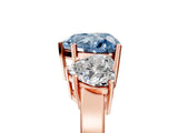 Rose gold Three-Stone Fancy Blue Heart Cut Cut Diamond Engagement Ring with Flat Band and Four-Prong Setting_17