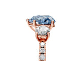 Rose gold Three-Stone Fancy Blue Heart Cut Cut Diamond Pavé Band with Prong Setting_20