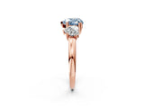 Rose gold Three-Stone Fancy Blue Heart Cut Cut Diamond Ring with Channel Set Band and Four-Prong Setting_2
