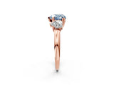 Rose gold Three-Stone Fancy Blue Heart Cut Cut Diamond Ring with Channel Set Band and Four-Prong Setting_26