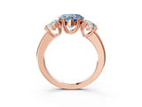 Rose gold Three-Stone Fancy Blue Heart Cut Cut Diamond Ring with Channel Set Band and Four-Prong Setting_27