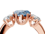 Rose gold Three-Stone Fancy Blue Heart Cut Cut Diamond Ring with Channel Set Band and Four-Prong Setting_28