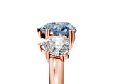 Rose gold Three-Stone Fancy Blue Heart Cut Cut Diamond Ring with Channel Set Band and Four-Prong Setting_29
